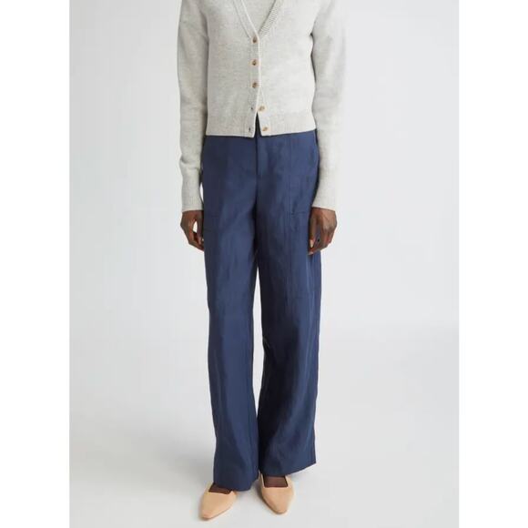 Vince Fluid Utility Pants Size 8 Coastal Blue Wide Leg Cargo - Picture 1 of 5